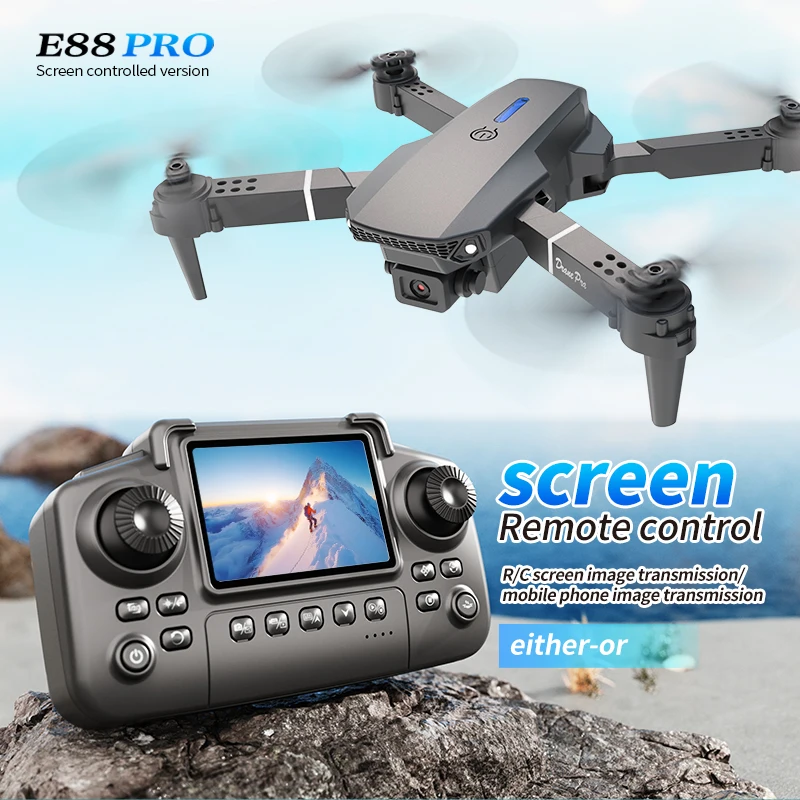 Drone Camera 4K - Drone professionnel E88 PRO avec écran,