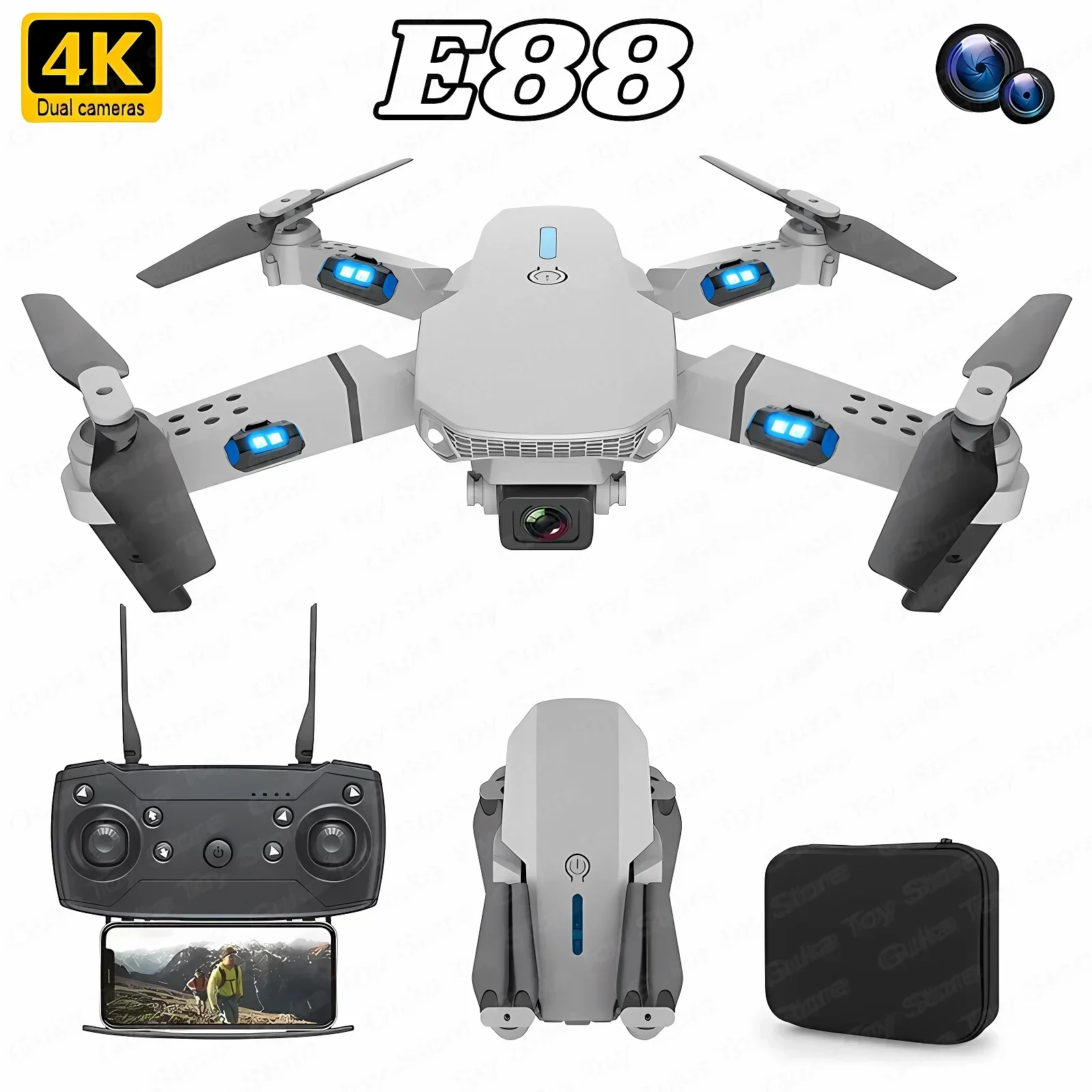 Drone E88 Pro WIFI FPV Grand A - Drone Camera 4K avis et prix